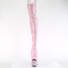 BEJEWELED-3011-7 Plateau Overknee Peeptoes Stiefel - Rosa Lack von Pleaser – Ansicht 2