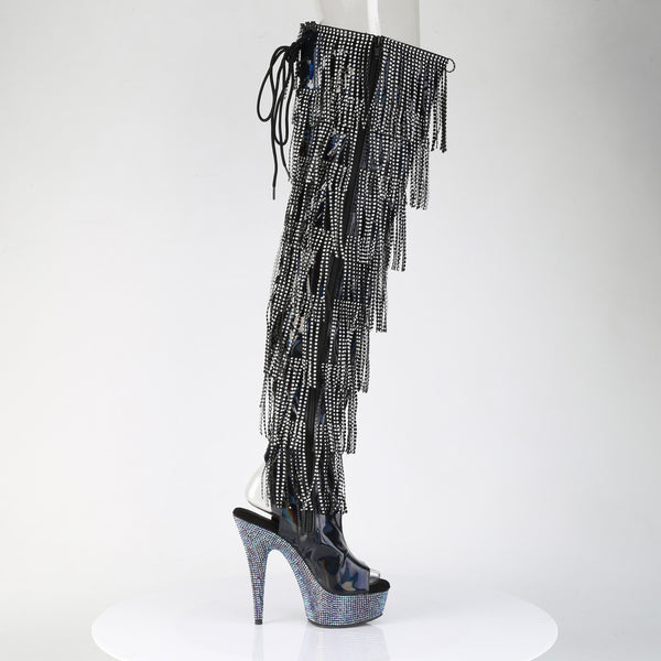 BEJEWELED-3017HG-RSF Overknee Plateau Stiefel mit Strass - Schwarz von Pleaser – Ansicht 5