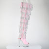 BEJEWELED-3017HG-RSF Overknee Plateau Stiefel mit Strass Rosa von Pleaser – Ansicht 5