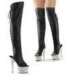 BEJEWELED-3019DM-7 Plateau Overknee Stiefel Schwarz von Pleaser – Ansicht 5