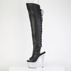 BEJEWELED-3019MS-7 Plateau Peeptoe Overknee Stiefel Schwarz Glitzer Schnürung hinten von Pleaser – Ansicht 3