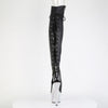 BEJEWELED-3019MS-7 Plateau Peeptoe Overknee Stiefel Schwarz Glitzer Schnürung hinten von Pleaser – Ansicht 4