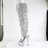 BEJEWELED-3019RSF-7 Plateau Overknee Stiefel Strass Silber von Pleaser – Ansicht 3