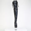 BEJEWELED-3052HG-7 OVERKNEE Plateau Stiefel - Schwarz Lack Holo Effekt von Pleaser – Ansicht 2