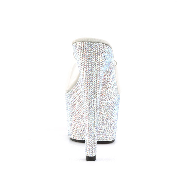 BEJEWELED-701DM Plateau Pantoletten Glitzer von Pleaser – Ansicht 4