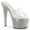BEJEWELED-701MS Plateau Pantoletten Glitzer von Pleaser