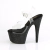 BEJEWELED-708DM Plateau Sandaletten Schwarz/Transparent von Pleaser – Ansicht 3