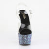BEJEWELED-708MS Plateau High-Heel Sandaletten Mehrfarbig Schwarz Glitzer von Pleaser – Ansicht 2