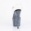 BEJEWELED-708MS Plateau High-Heel Sandaletten Mehrfarbig Schwarz Glitzer von Pleaser – Ansicht 4
