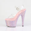 BEJEWELED-708MS Plateau High-Heel Sandaletten Rosa Glitzer von Pleaser – Ansicht 3