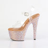 BEJEWELED-708MS Plateau High-Heel Sandaletten Braun Glitzer von Pleaser – Ansicht 3