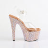 BEJEWELED-708MS Plateau High-Heel Sandaletten Braun Glitzer von Pleaser – Ansicht 5