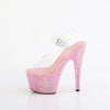 BEJEWELED-708RRS - Plateau High Heel Sandaletten - Pink mit Strass von Pleaser – Ansicht 3
