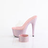 BEJEWELED-712RS - Plateau High Heel Pantoletten - Rosa mit Strass | Pleaser