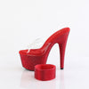 BEJEWELED-712RS Sandalette Plateauschuhe Rot Glitzer | Pleaser
