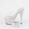 BEJEWELED-712RS Plateau Pantoletten Glitzer | Pleaser
