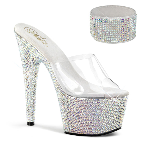 BEJEWELED-712RS Plateau Pantoletten Glitzer | Pleaser