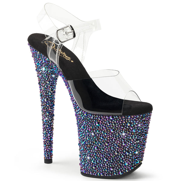 BEJEWELED-808MS Plateau Sandaletten Mehrfarbig Strass | Pleaser