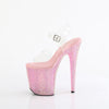 BEJEWELED-808RRS - Plateau High Heel Sandaletten - Rosa mit Strass von Pleaser – Ansicht 3