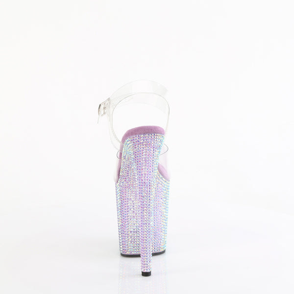 BEJEWELED-808RRS - Plateau High Heel Sandaletten - Lila/Flieder mit Strass von Pleaser – Ansicht 4