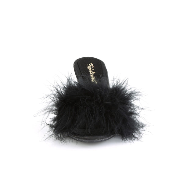 BELLE-301F Pantoletten - Schwarz | Fabulicious SALE