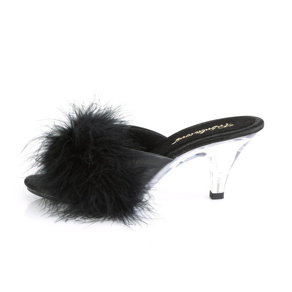 BELLE-301F Pantoletten - Schwarz | Fabulicious SALE