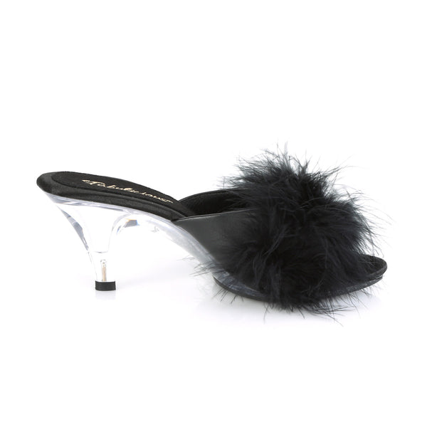 BELLE-301F Pantoletten - Schwarz | Fabulicious SALE