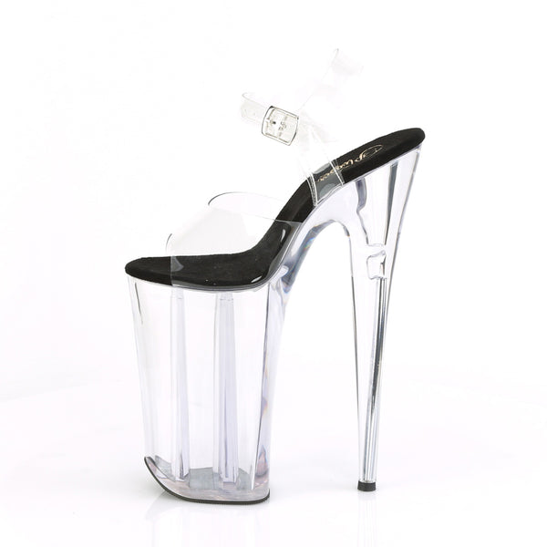 BEYOND-008 Plateau Sandaletten Schwarz/Transparent von Pleaser – Ansicht 3