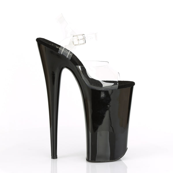 BEYOND-008 Plateau Sandaletten Transparent/Schwarz von Pleaser – Ansicht 5