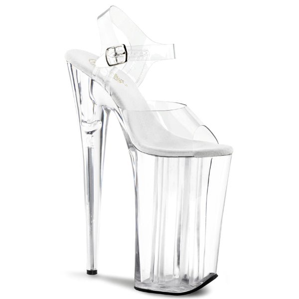BEYOND-008 Plateau Sandaletten Weiß/Transparent von Pleaser