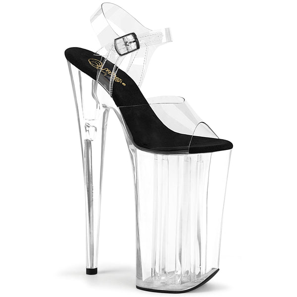 BEYOND-008 Plateau Sandaletten Schwarz/Transparent von Pleaser