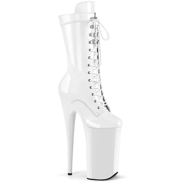 BEYOND-1050 Plateau Stiefeletten - Weiß Lack von Pleaser