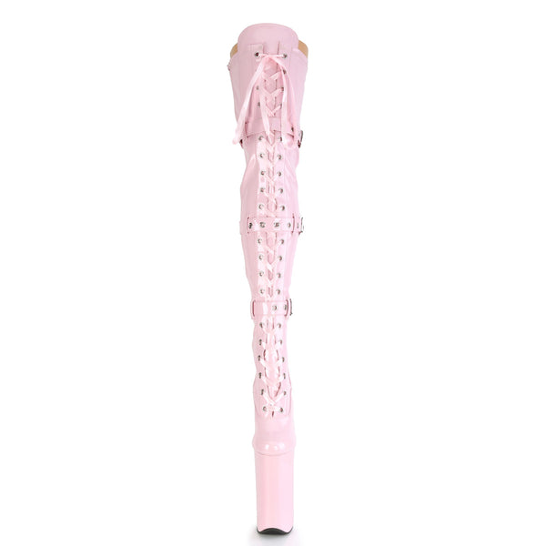 BEYOND-3028 Overknee Stiefel Plateau Lack Baby Pink von Pleaser – Ansicht 2