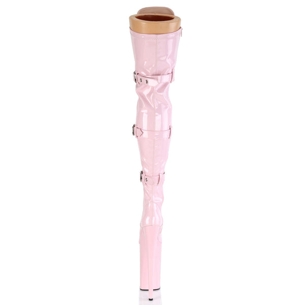 BEYOND-3028 Overknee Stiefel Plateau Lack Baby Pink von Pleaser – Ansicht 4
