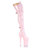 BEYOND-3028 Overknee Stiefel Plateau Lack Baby Pink von Pleaser – Ansicht 5