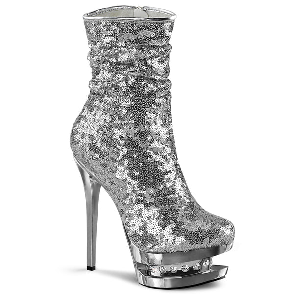 BLONDIE-R-1009 Plateau Stiefeletten - Silber von Pleaser