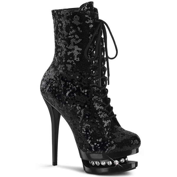 BLONDIE-R-1020 Plateau Stiefeletten - Schwarz | Pleaser