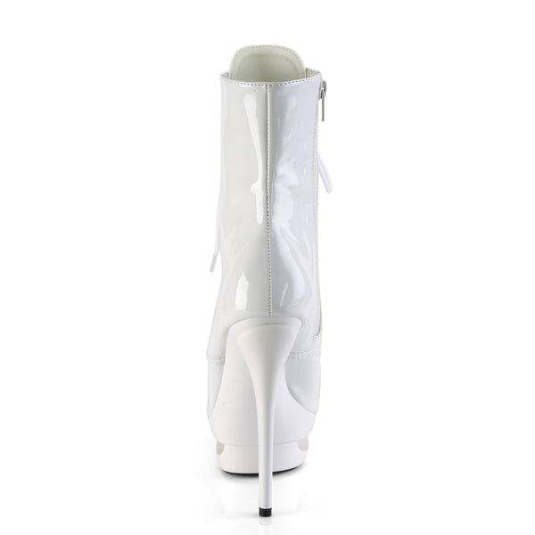 BLONDIE-R-1020 Plateau Stiefeletten - Lack Weiß | Pleaser