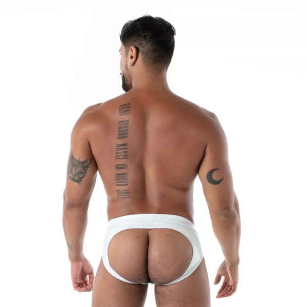 Weißer Bottomless Latex Second Skin-Slip von TOF Paris – Ansicht 3