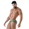 Khakifarbener Bottomless Latex Second Skin-Slip von TOF Paris – Ansicht 3