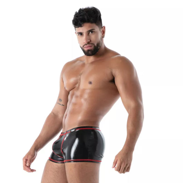 Schwarzer provokanter Latex Boxer für verführerische Momente von TOF Paris – Ansicht 2