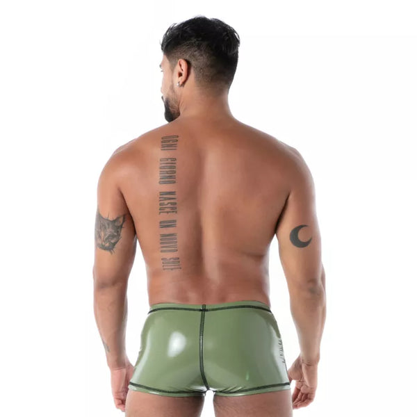 Khakifarbene Trunk Latex Second Skin-Boxershorts von TOF Paris – Ansicht 3