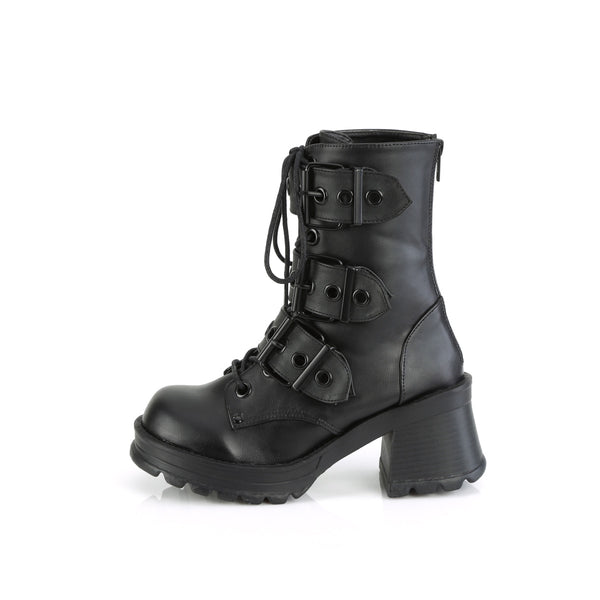 BRATTY-118 Plateau Stiefel Schwarz Matt von DemoniaCult – Ansicht 3
