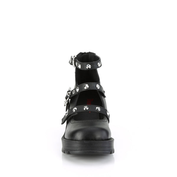 BRATTY-30 Plateau Schuhe Schwarz Matt von DemoniaCult – Ansicht 2