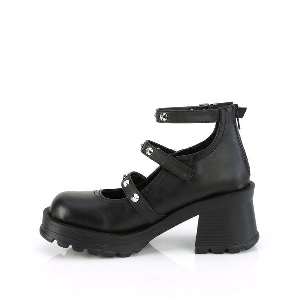 BRATTY-30 Plateau Schuhe Schwarz Matt von DemoniaCult – Ansicht 3