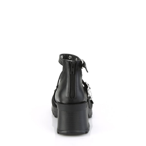 BRATTY-30 Plateau Schuhe Schwarz Matt von DemoniaCult – Ansicht 4