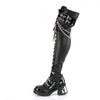 BRATTY-304 Plateau Overknee Stiefel Schwarz Schnürung vorne von DemoniaCult – Ansicht 3