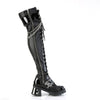 BRATTY-304 Plateau Overknee Stiefel Schwarz Schnürung vorne von DemoniaCult – Ansicht 5