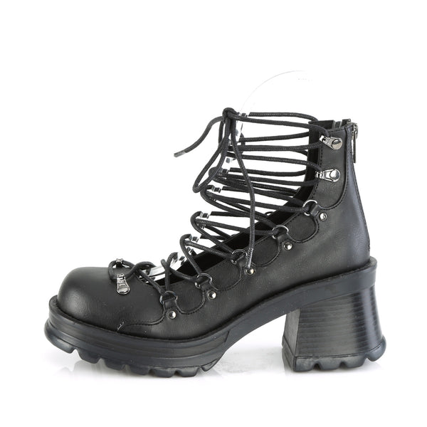 BRATTY-32 Plateau Schuhe Schwarz Matt von DemoniaCult – Ansicht 3