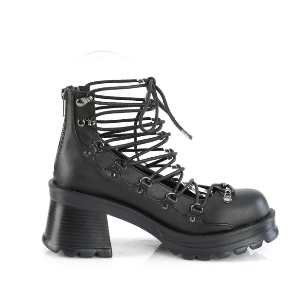 BRATTY-32 Plateau Schuhe Schwarz Matt von DemoniaCult – Ansicht 5